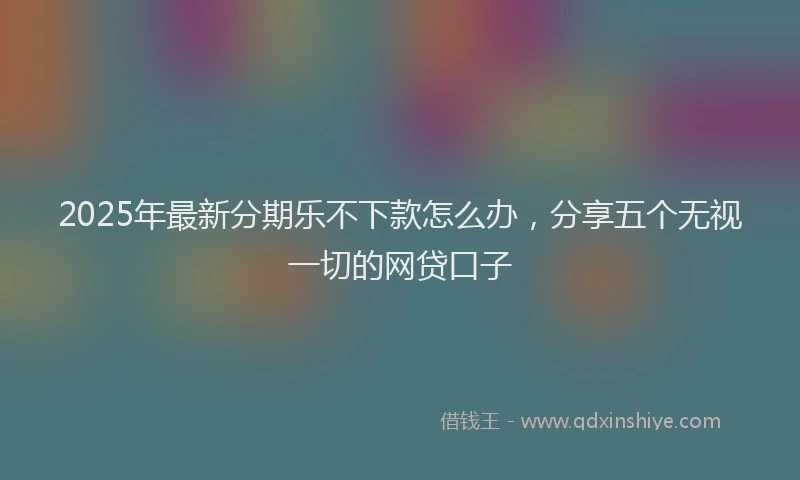 2025年最新分期乐不下款怎么办，分享五个无视一切的网贷口子