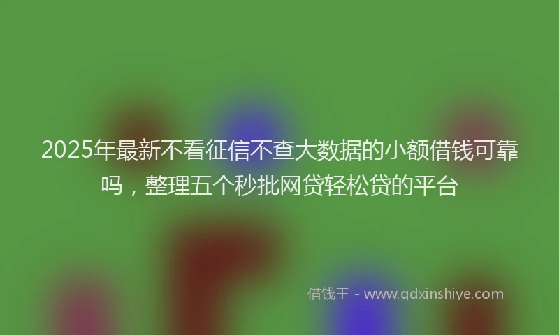 2025年最新不看征信不查大数据的小额借钱可靠吗，整理五个秒批网贷轻松贷的平台