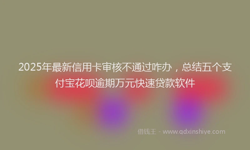 2025年最新信用卡审核不通过咋办，总结五个支付宝花呗逾期万元快速贷款软件