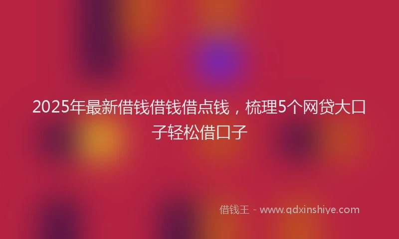 2025年最新借钱借钱借点钱，梳理5个网贷大口子轻松借口子