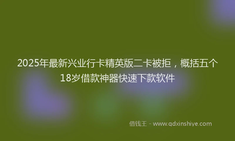 2025年最新兴业行卡精英版二卡被拒，概括五个18岁借款神器快速下款软件