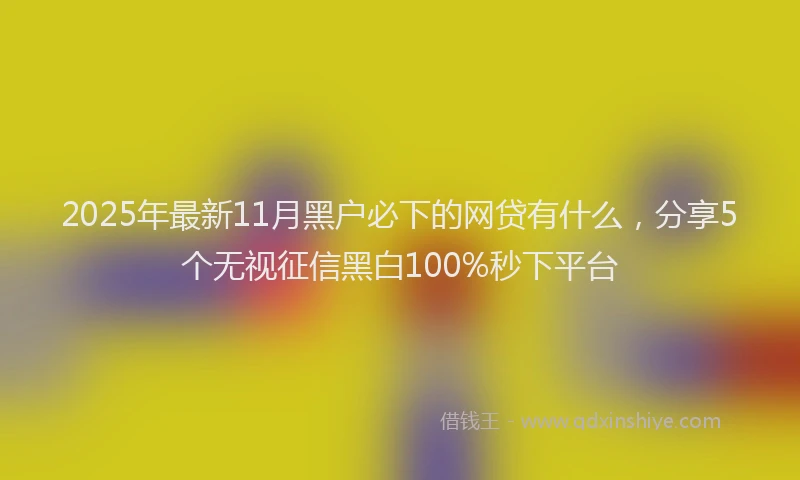 2025年最新11月黑户必下的网贷有什么，分享5个无视征信黑白100%秒下平台