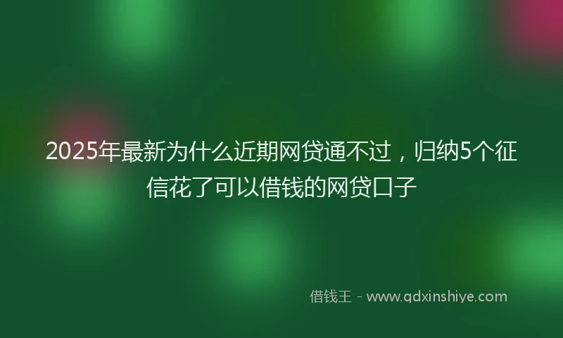 2025年最新为什么近期网贷通不过，归纳5个征信花了可以借钱的网贷口子