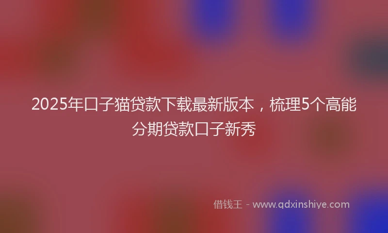 2025年口子猫贷款下载最新版本，梳理5个高能分期贷款口子新秀
