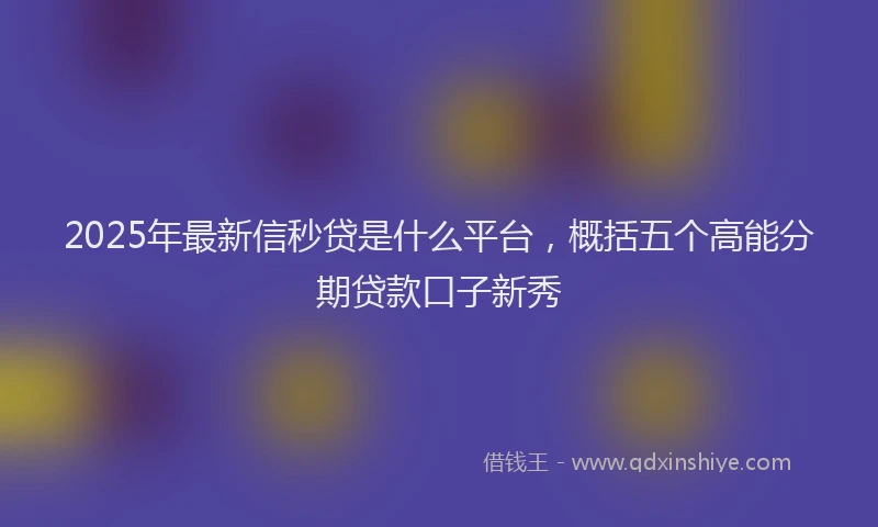 2025年最新信秒贷是什么平台，概括五个高能分期贷款口子新秀