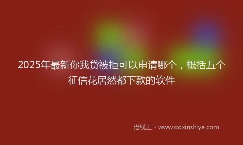 2025年最新你我贷被拒可以申请哪个，概括五个征信花居然都下款的软件