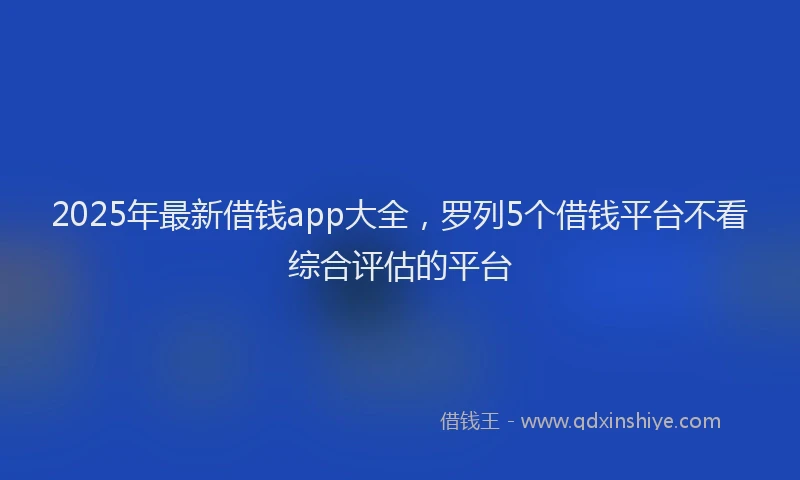 2025年最新借钱app大全，罗列5个借钱平台不看综合评估的平台