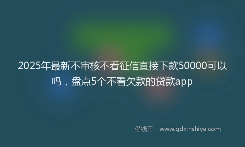 2025年最新不审核不看征信直接下款50000可以吗，盘点5个不看欠款的贷款app