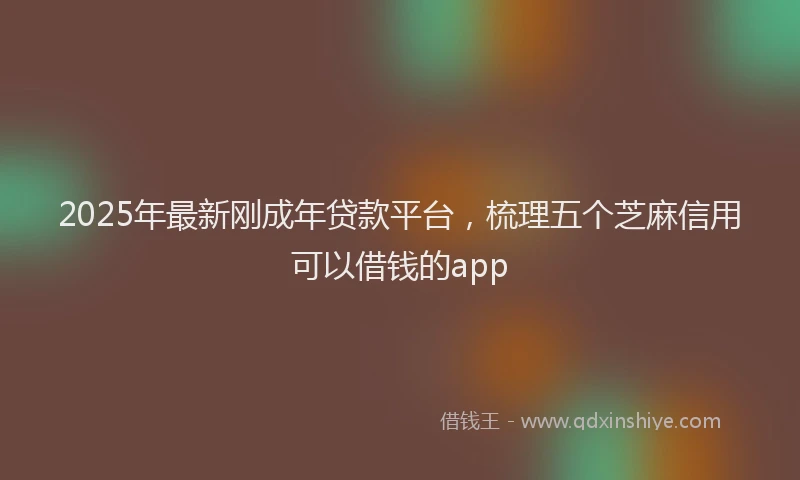 2025年最新刚成年贷款平台，梳理五个芝麻信用可以借钱的app