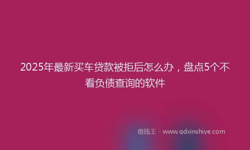 2025年最新买车贷款被拒后怎么办，盘点5个不看负债查询的软件
