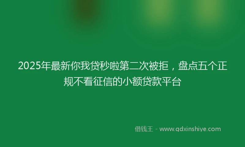 2025年最新你我贷秒啦第二次被拒，盘点五个正规不看征信的小额贷款平台
