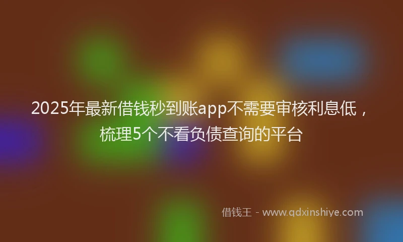 2025年最新借钱秒到账app不需要审核利息低，梳理5个不看负债查询的平台