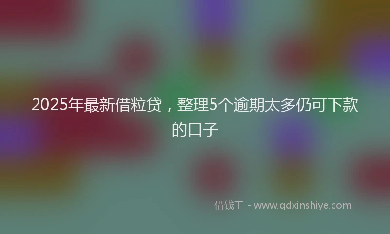 2025年最新借粒贷，整理5个逾期太多仍可下款的口子