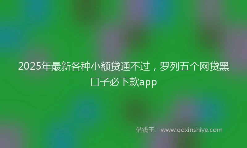 2025年最新各种小额贷通不过，罗列五个网贷黑口子必下款app