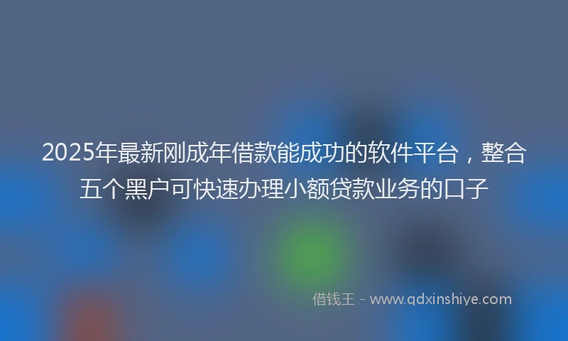 2025年最新刚成年借款能成功的软件平台，整合五个黑户可快速办理小额贷款业务的口子