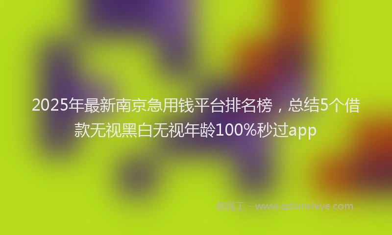 2025年最新南京急用钱平台排名榜，总结5个借款无视黑白无视年龄100%秒过app