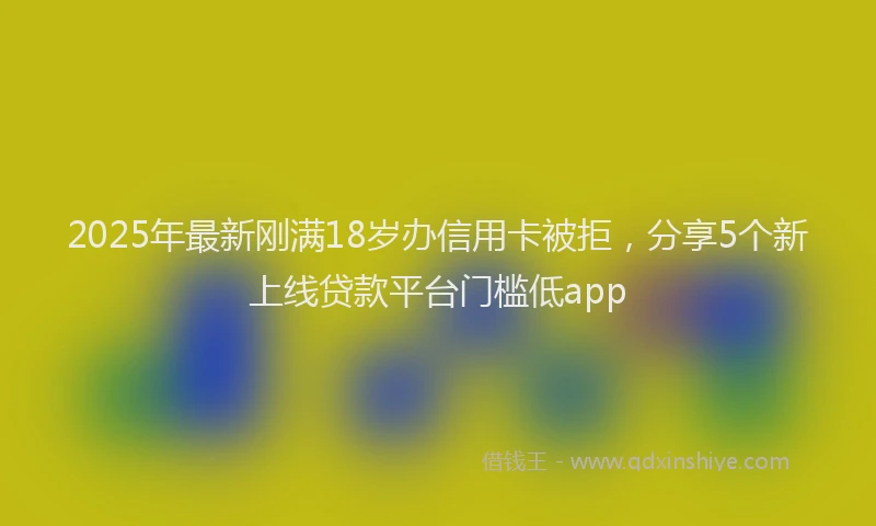 2025年最新刚满18岁办信用卡被拒，分享5个新上线贷款平台门槛低app
