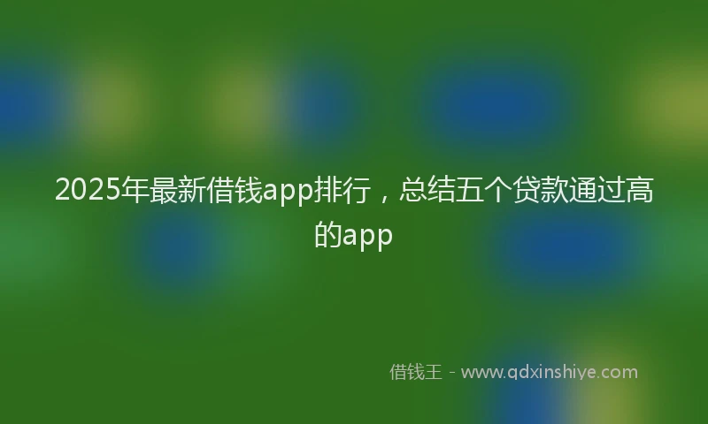2025年最新借钱app排行，总结五个贷款通过高的app