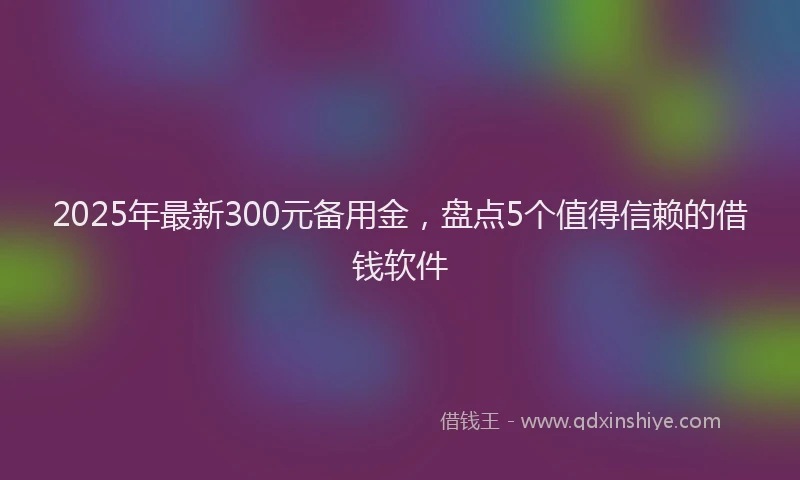 2025年最新300元备用金，盘点5个值得信赖的借钱软件