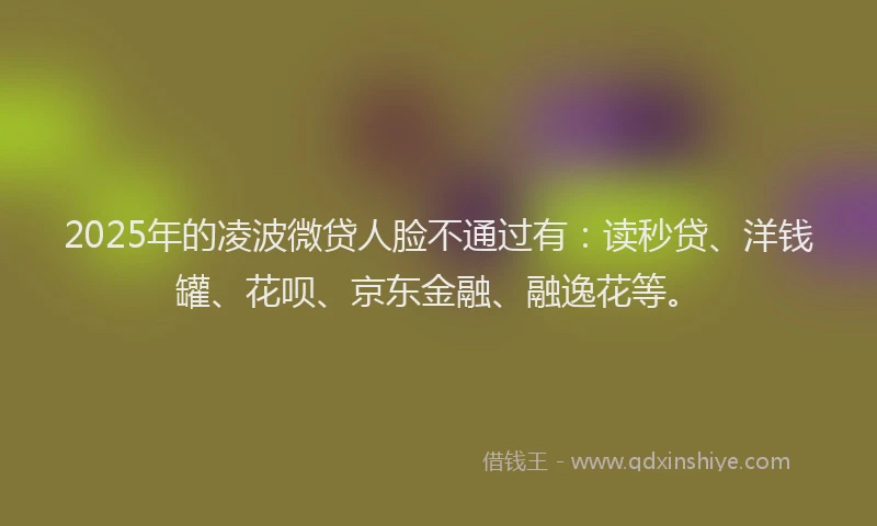 2025年的凌波微贷人脸不通过有：读秒贷、洋钱罐、花呗、京东金融、融逸花等。