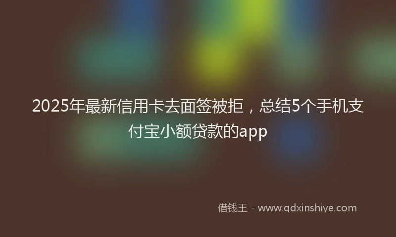2025年最新信用卡去面签被拒，总结5个手机支付宝小额贷款的app