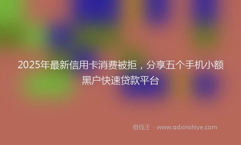 2025年最新信用卡消费被拒，分享五个手机小额黑户快速贷款平台