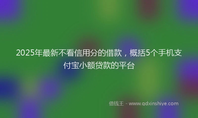 2025年最新不看信用分的借款，概括5个手机支付宝小额贷款的平台