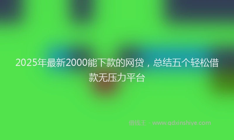 2025年最新2000能下款的网贷，总结五个轻松借款无压力平台