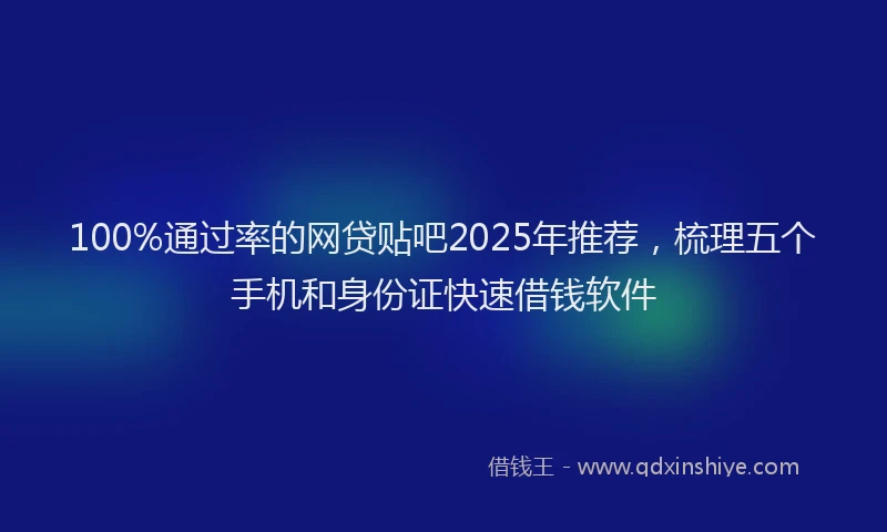 100%通过率的网贷贴吧2025年推荐，梳理五个手机和身份证快速借钱软件
