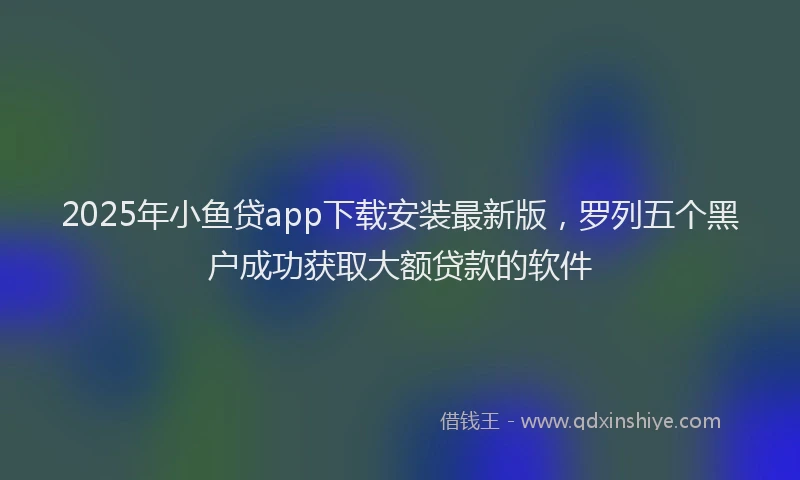 2025年小鱼贷app下载安装最新版，罗列五个黑户成功获取大额贷款的软件