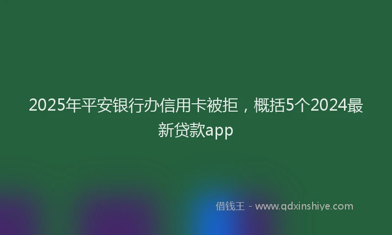 2025年平安银行办信用卡被拒，概括5个2024最新贷款app
