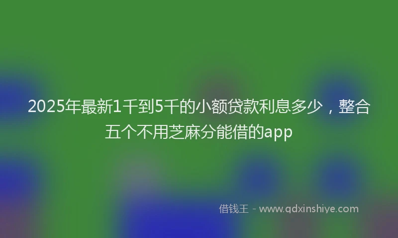 2025年最新1千到5千的小额贷款利息多少，整合五个不用芝麻分能借的app