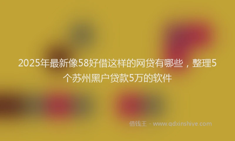 2025年最新像58好借这样的网贷有哪些，整理5个苏州黑户贷款5万的软件