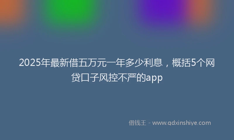2025年最新借五万元一年多少利息，概括5个网贷口子风控不严的app