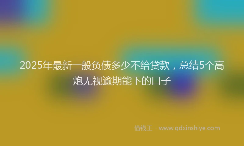 2025年最新一般负债多少不给贷款，总结5个高炮无视逾期能下的口子