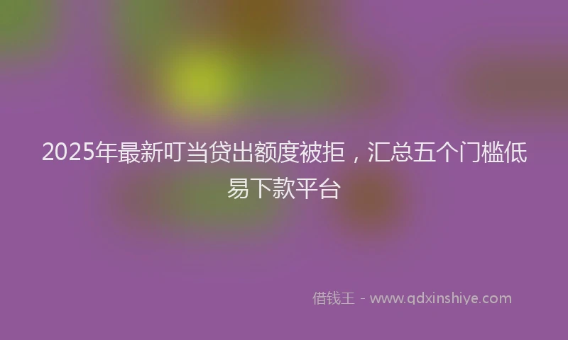 2025年最新叮当贷出额度被拒，汇总五个门槛低易下款平台