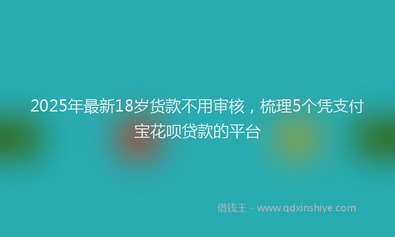 2025年最新18岁货款不用审核，梳理5个凭支付宝花呗贷款的平台