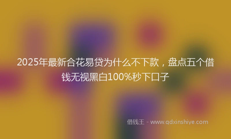 2025年最新合花易贷为什么不下款，盘点五个借钱无视黑白100%秒下口子