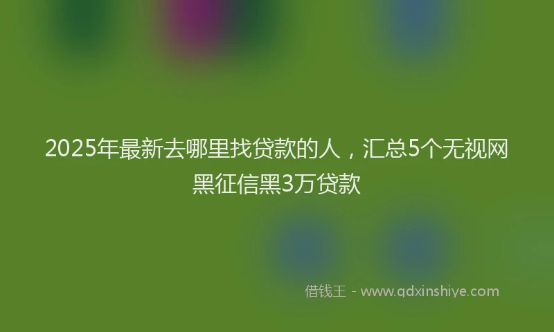 2025年最新去哪里找贷款的人，汇总5个无视网黑征信黑3万贷款