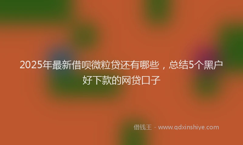 2025年最新借呗微粒贷还有哪些，总结5个黑户好下款的网贷口子