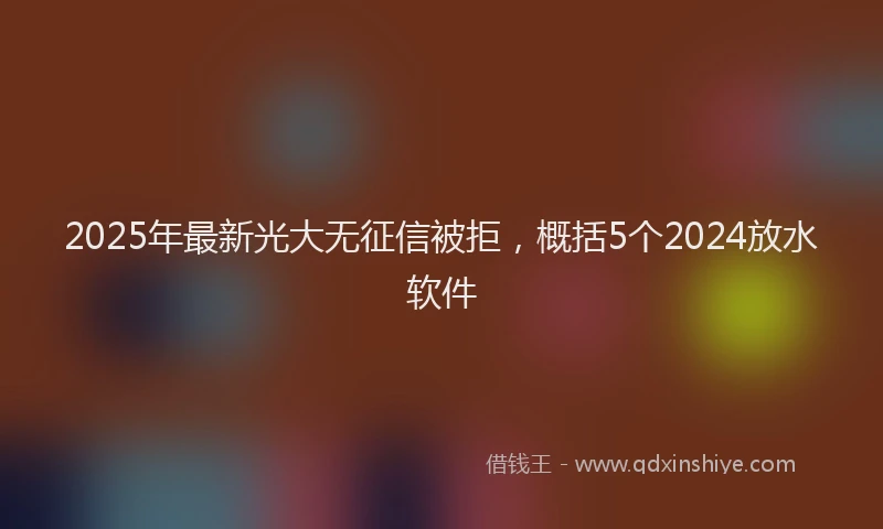 2025年最新光大无征信被拒，概括5个2024放水软件