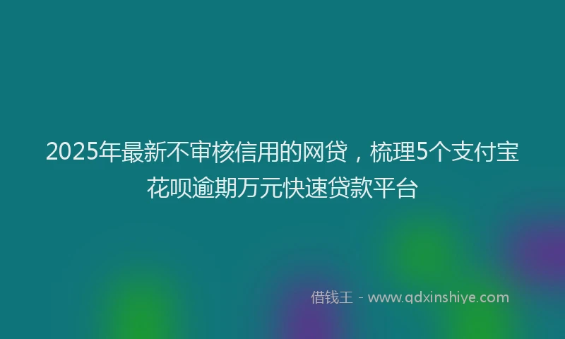 2025年最新不审核信用的网贷，梳理5个支付宝花呗逾期万元快速贷款平台