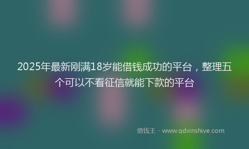 2025年最新刚满18岁能借钱成功的平台，整理五个可以不看征信就能下款的平台
