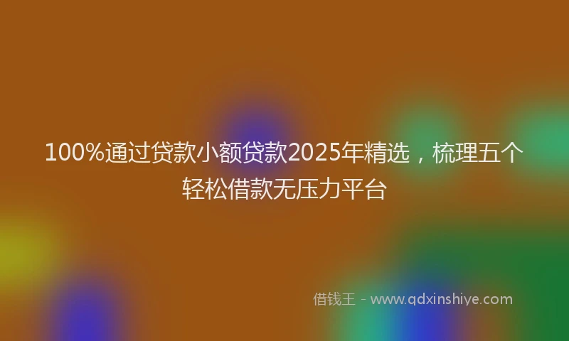 100%通过贷款小额贷款2025年精选，梳理五个轻松借款无压力平台