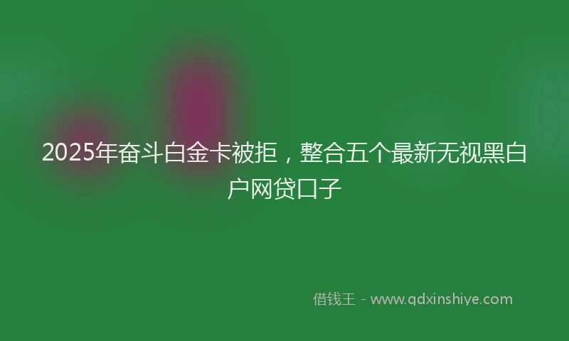 2025年奋斗白金卡被拒，整合五个最新无视黑白户网贷口子