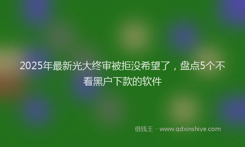 2025年最新光大终审被拒没希望了，盘点5个不看黑户下款的软件