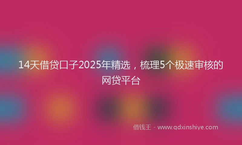 14天借贷口子2025年精选，梳理5个极速审核的网贷平台