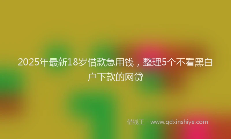 2025年最新18岁借款急用钱，整理5个不看黑白户下款的网贷