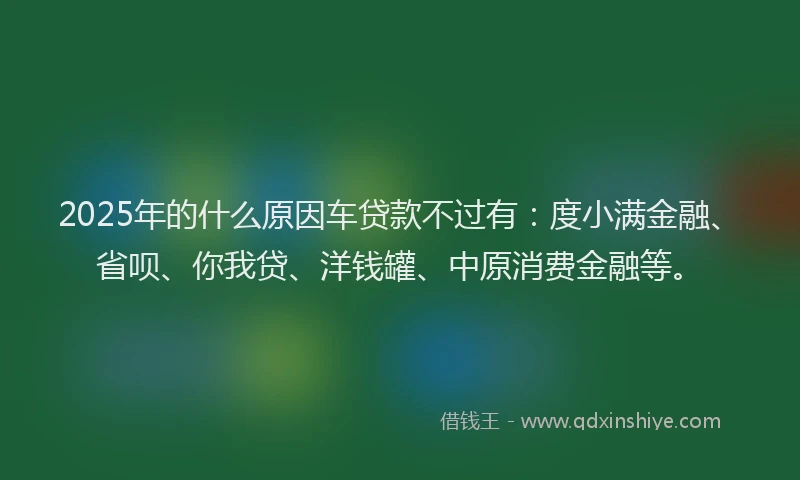 2025年的什么原因车贷款不过有：度小满金融、省呗、你我贷、洋钱罐、中原消费金融等。