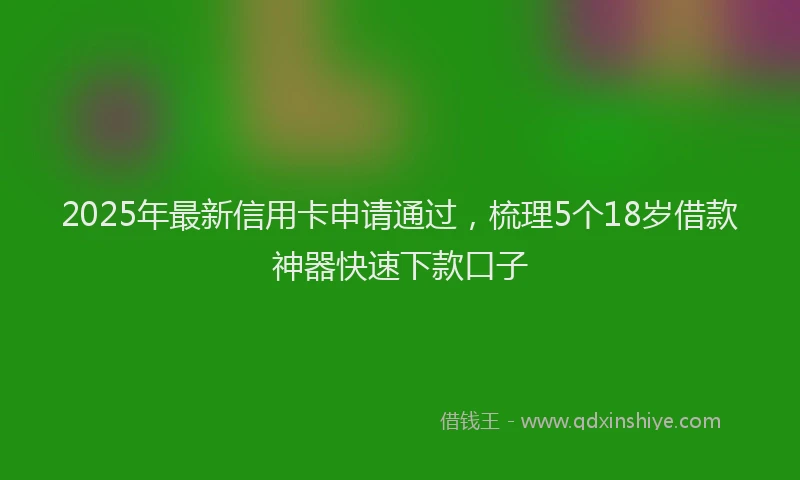 2025年最新信用卡申请通过，梳理5个18岁借款神器快速下款口子